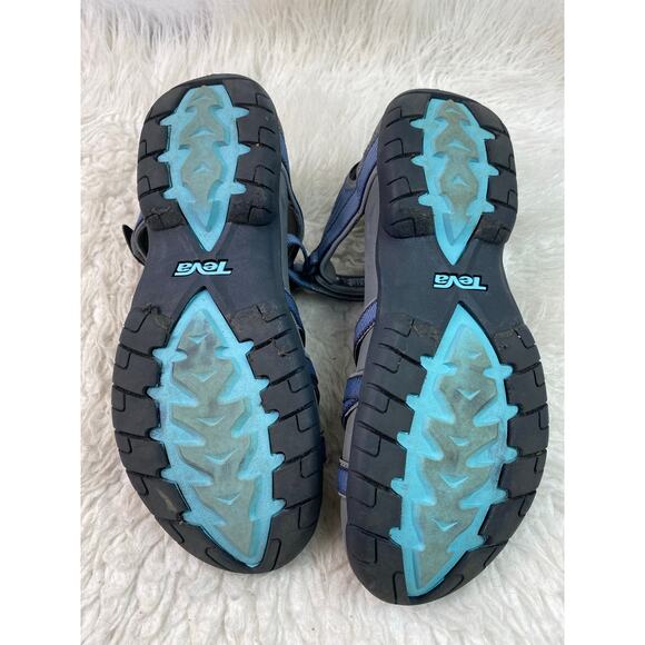 Teva 4266 Tirra Women's 10 Gray Blue Strappy Slingback Sport Sandals - Picture 4 of 10
